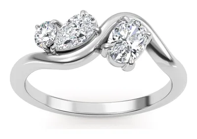 Camellia Mixed-Cut Lab-Grown Diamond Ring in white gold