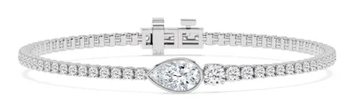 Cascade Pear Lab-Grown Diamond Bracelet in white gold