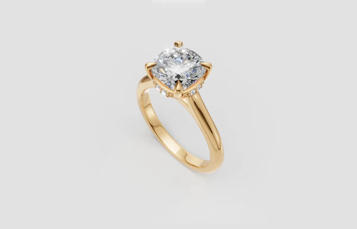 Hero image for Celeste Hidden Halo and Sidestone Engagement Ring