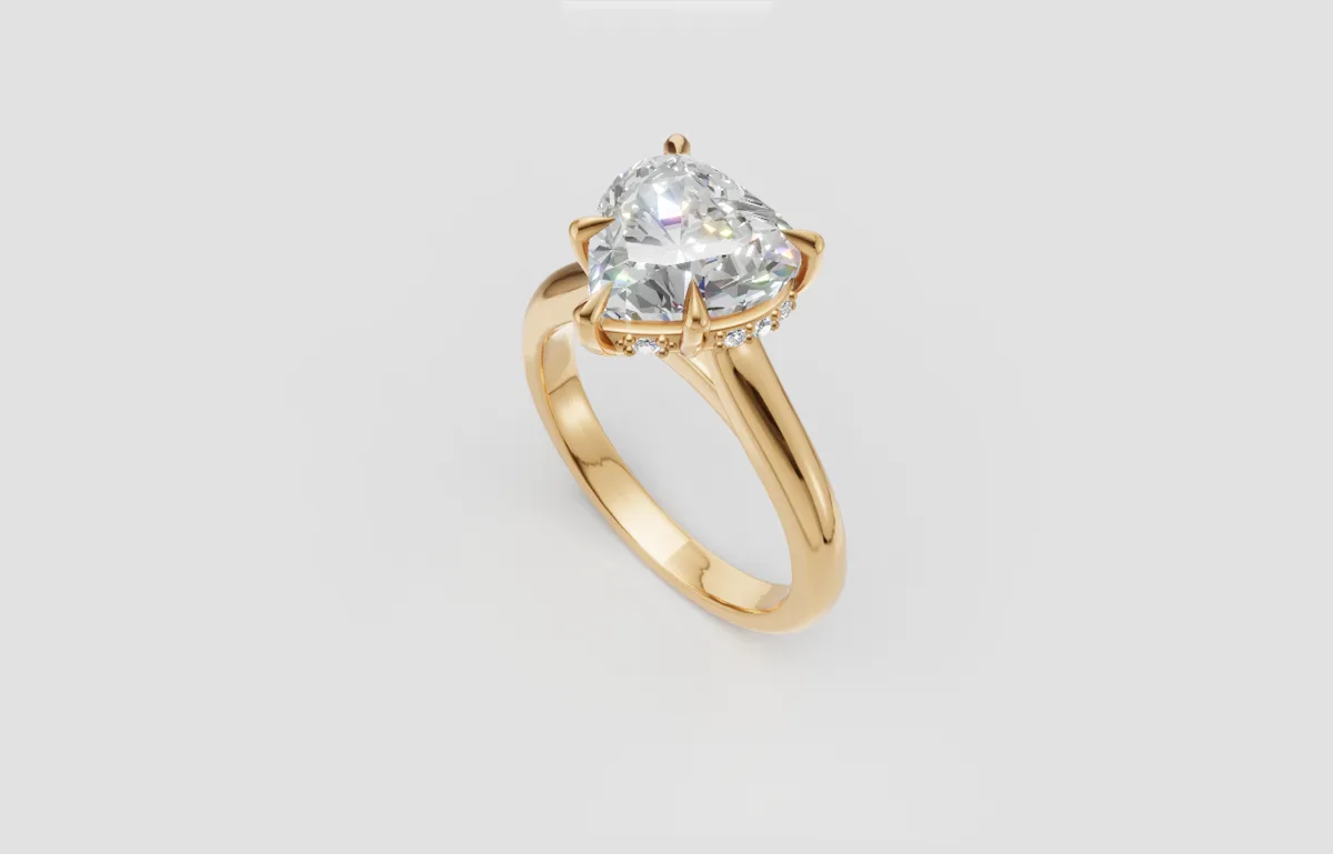 Hero image for Celeste Hidden Halo and Sidestone Engagement Ring