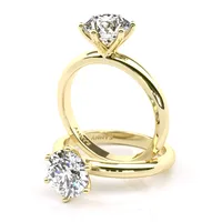 Crystal Six Claw Solitaire engagement ring in 18kt yellow gold thumbnail 1