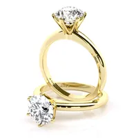 Evelyn Six Claw Solitaire engagement ring in 18kt yellow gold thumbnail 1