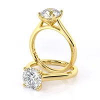 Isla Four Claw Cathedral Solitaire engagement ring in 18kt yellow gold thumbnail 1