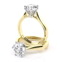 Jessica Six Claw Cathedral Solitaire engagement ring in 18kt yellow gold thumbnail 1