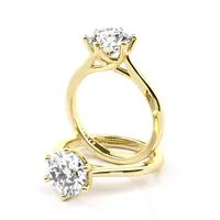 Lyndall Six Claw Cathedral Solitaire engagement ring in 18kt yellow gold thumbnail 1