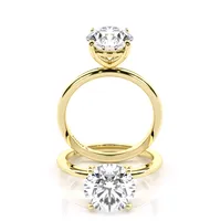 Rain Six Claw Solitaire engagement ring in 18kt yellow gold, front view thumbnail 2