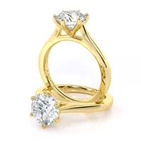 Tanya Six Claw Cathedral Solitaire engagement ring in 18kt yellow gold thumbnail 1