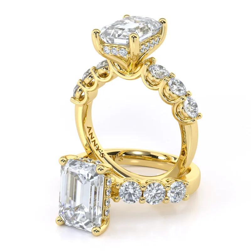 Ariana Hidden Halo and Sidestone engagement ring