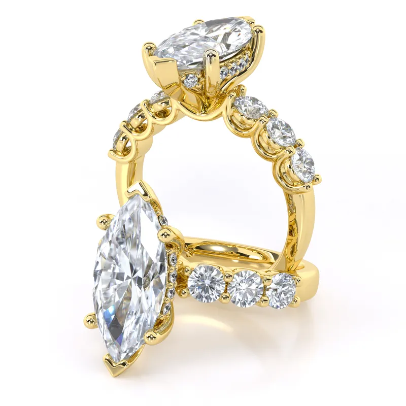 Ariana Hidden Halo and Sidestone engagement ring