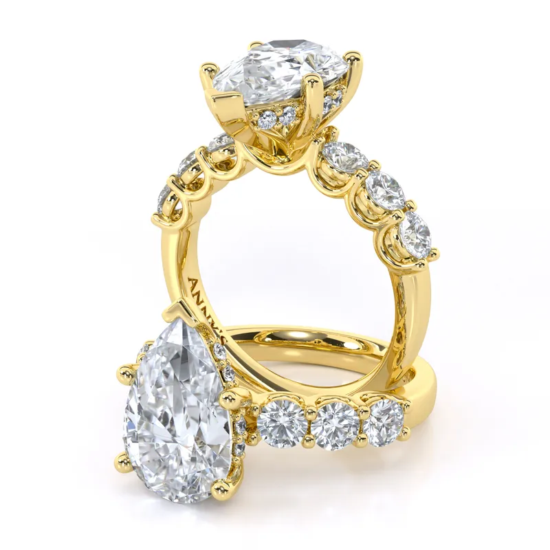 Ariana Hidden Halo and Sidestone engagement ring