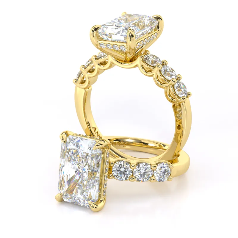 Ariana Hidden Halo and Sidestone engagement ring