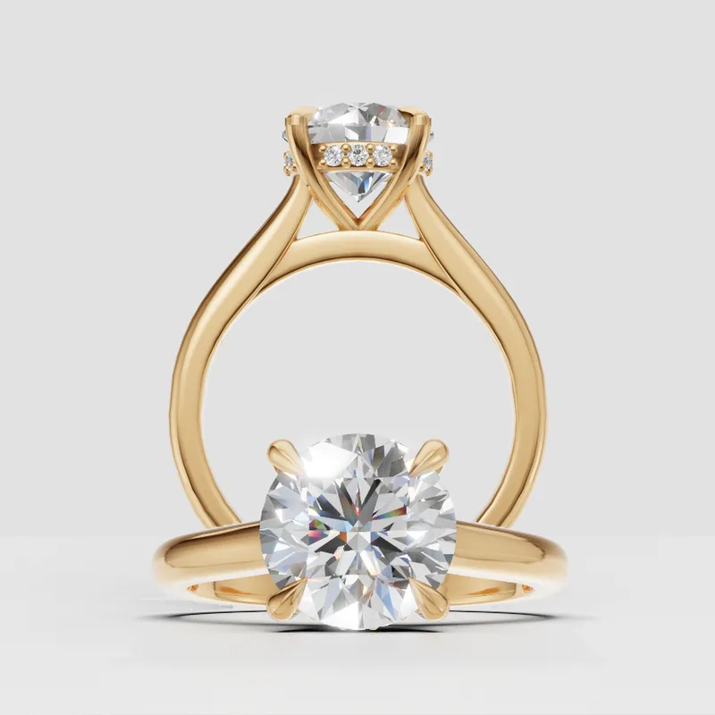Celeste Hidden Halo and Sidestone Engagement Ring engagement ring