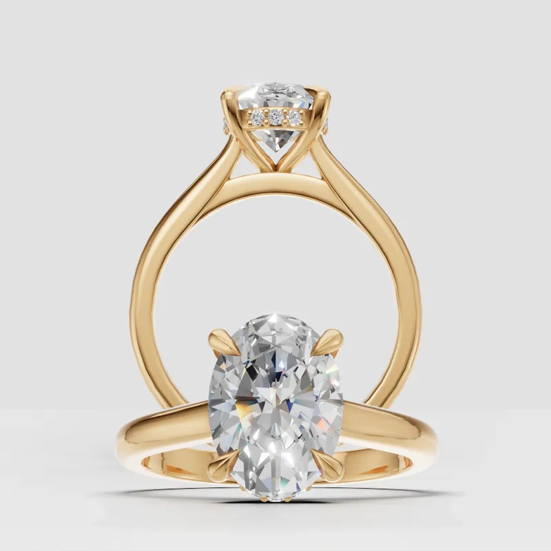 Celeste Hidden Halo and Sidestone Engagement Ring engagement ring