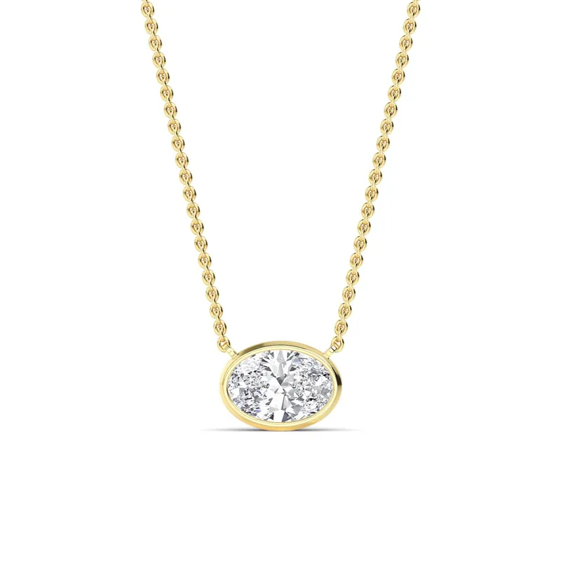 Adore Oval Lab-Grown Diamond Pendant in yellow gold — view 1