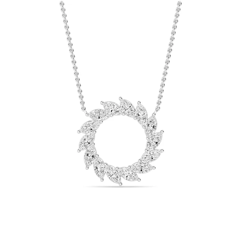 Laurel Marquise Lab-Grown Diamond Pendant in white gold — view 1