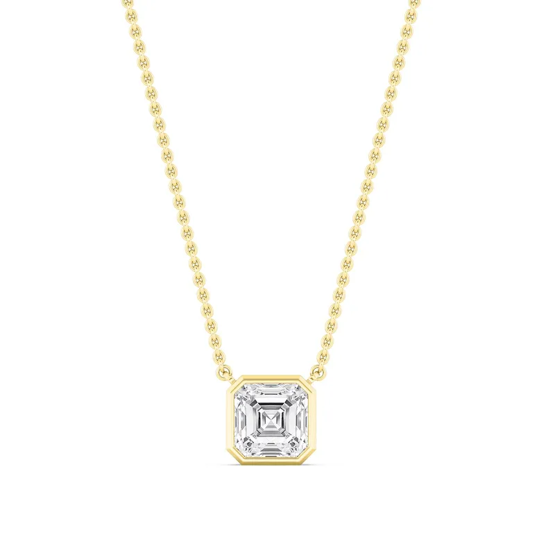 Adore Asscher Lab-Grown Diamond Pendant in yellow gold — view 1