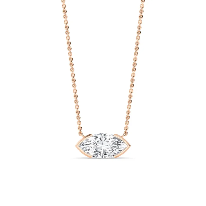 Essence Marquise Lab-Grown Diamond Pendant in rose gold — view 1