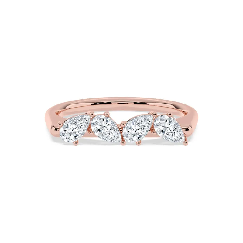 Soleil Pear Lab-Grown Diamond Ring in rose gold — view 1