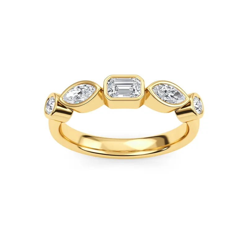 Mila Mixed-Cut Lab-Grown Diamond Ring in yellow gold — view 1