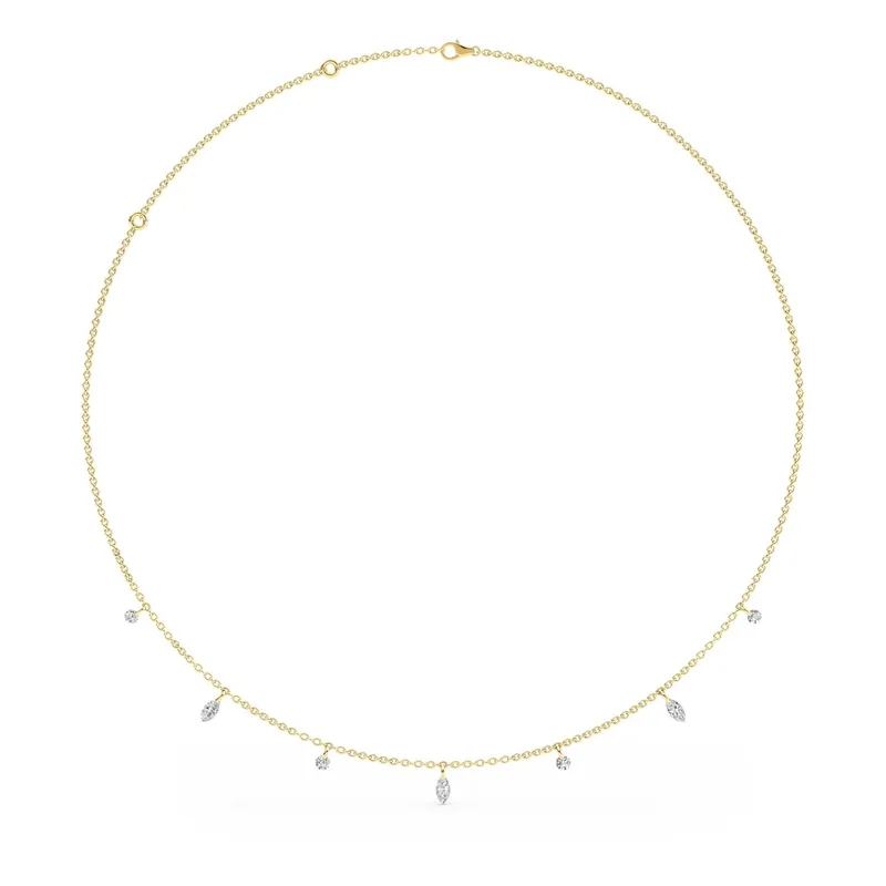 Olivia Mixed-Cut Lab-Grown Diamond Necklace in 9kt yellow gold — view 1