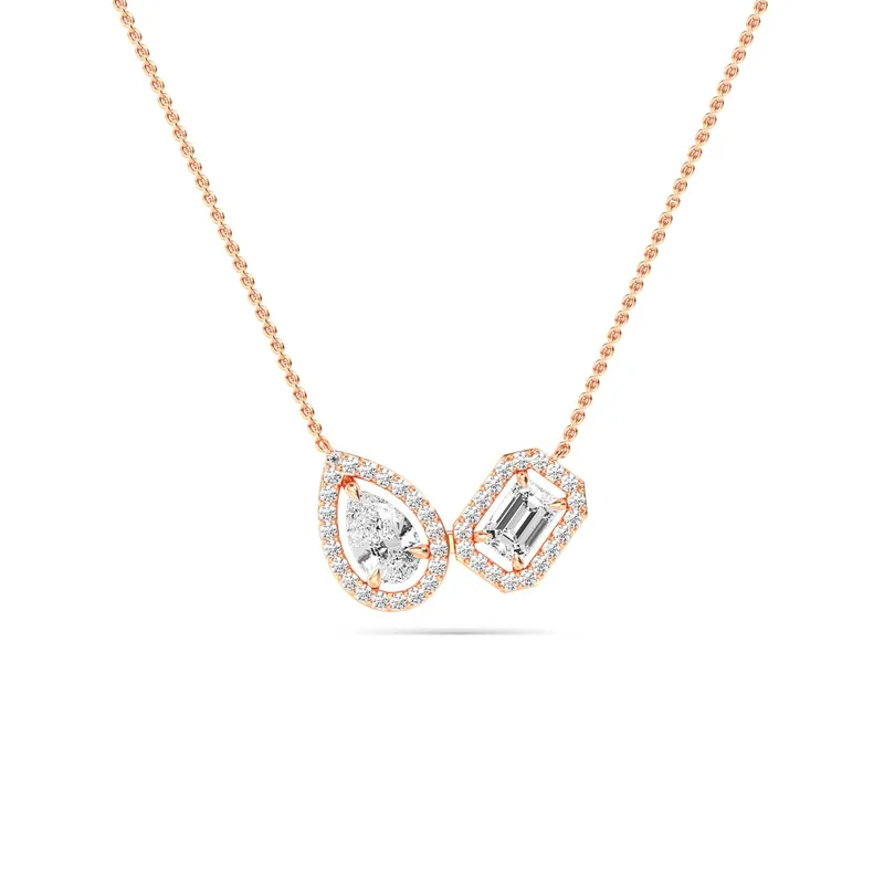 Reverie Mixed-Cut Lab-Grown Diamond Pendant in rose gold — view 1
