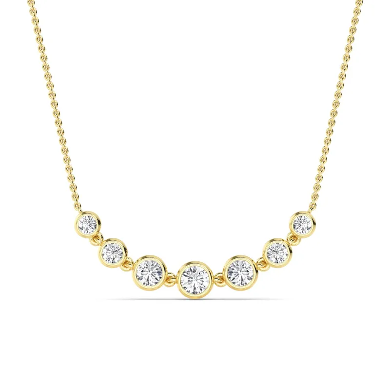 Serenade Round Lab-Grown Diamond Pendant in yellow gold — view 1