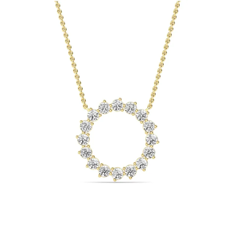Radiance Round Lab-Grown Diamond Pendant in yellow gold — view 1