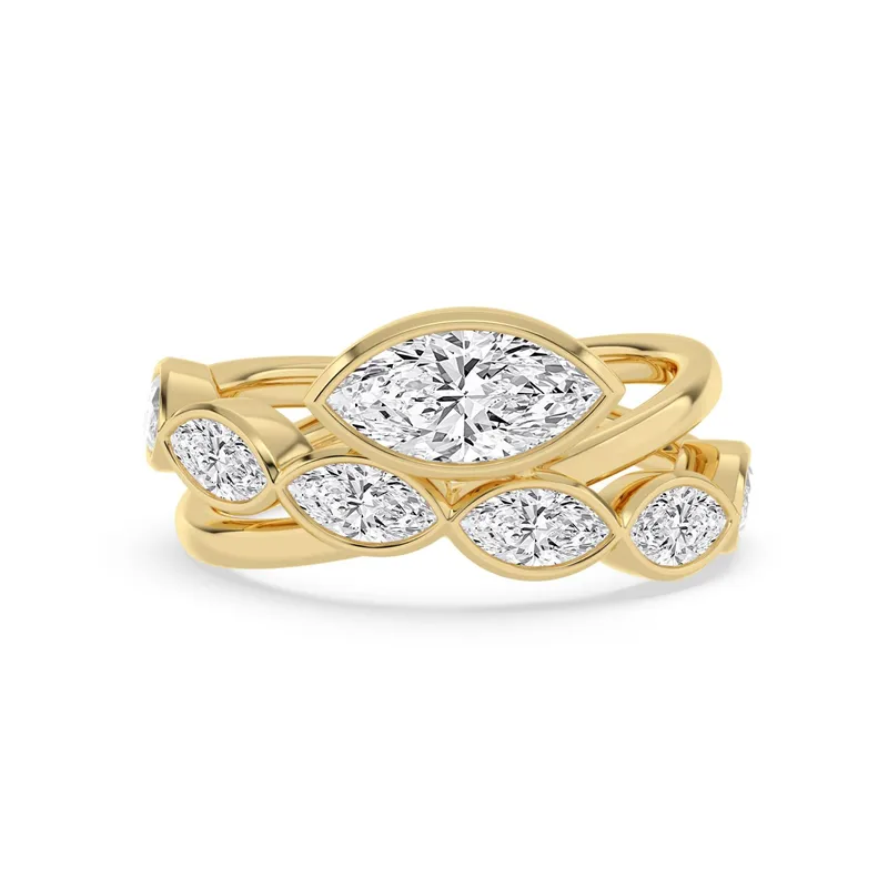 Celestine Marquise Lab-Grown Diamond Ring in yellow gold — view 1