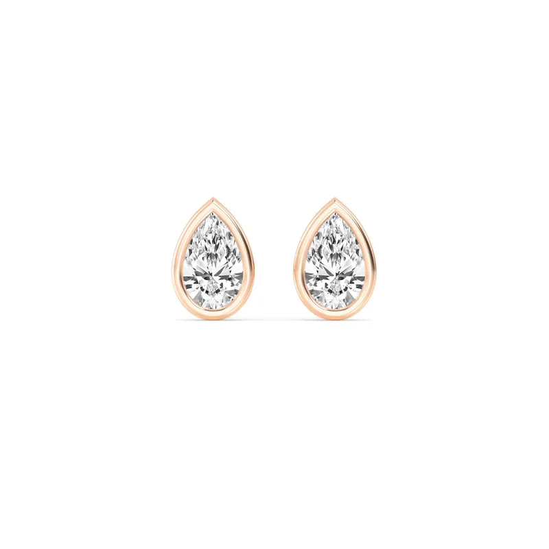 Icon Pear Lab-Grown Diamond Earrings in rose gold — view 1