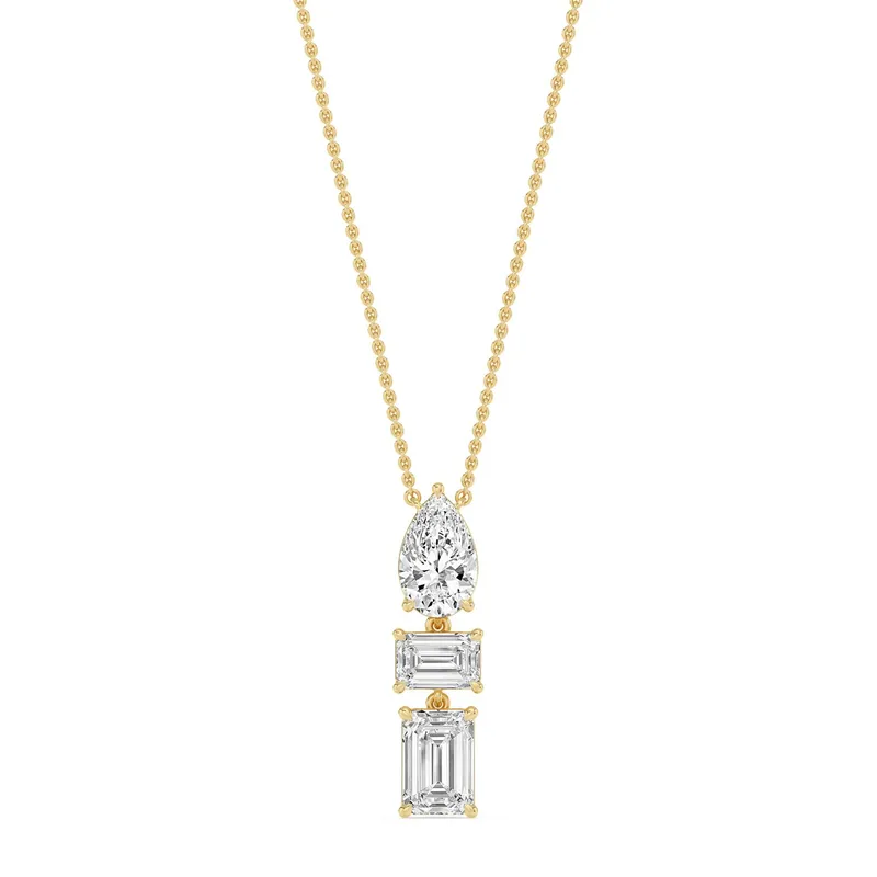 Elysian Mixed-Cut Lab-Grown Diamond Pendant in yellow gold — view 1