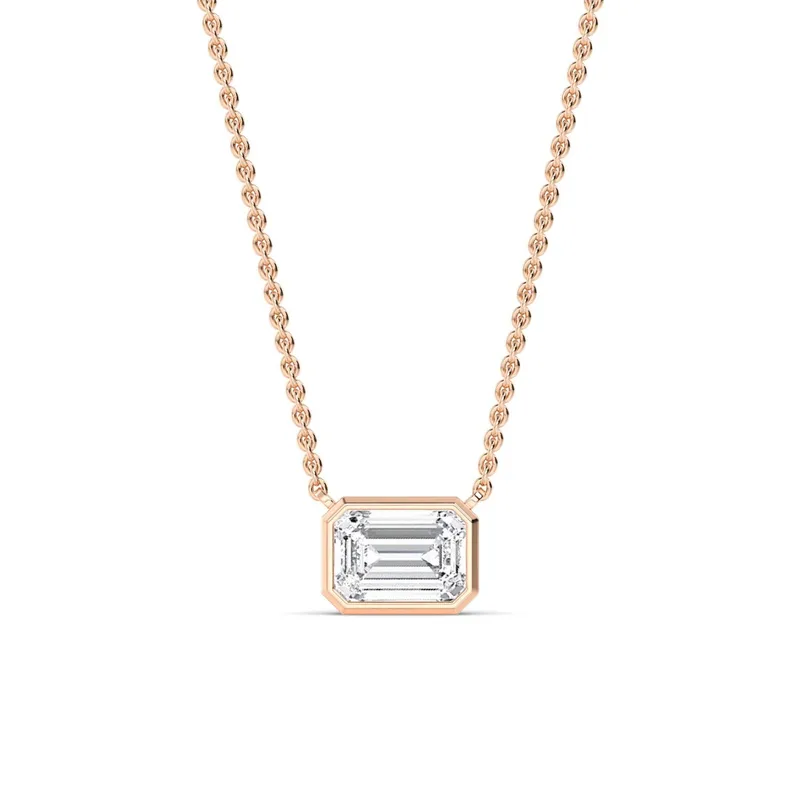 Adore Emerald Lab-Grown Diamond Pendant in rose gold — view 1