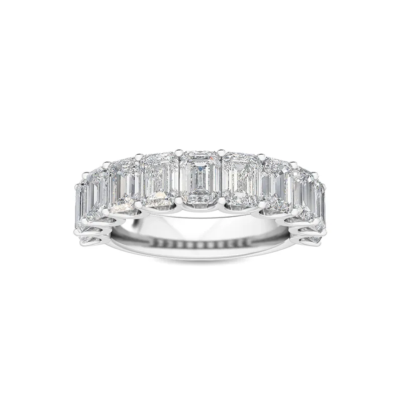 Brigitte Emerald Lab-Grown Diamond Ring in white gold — view 1