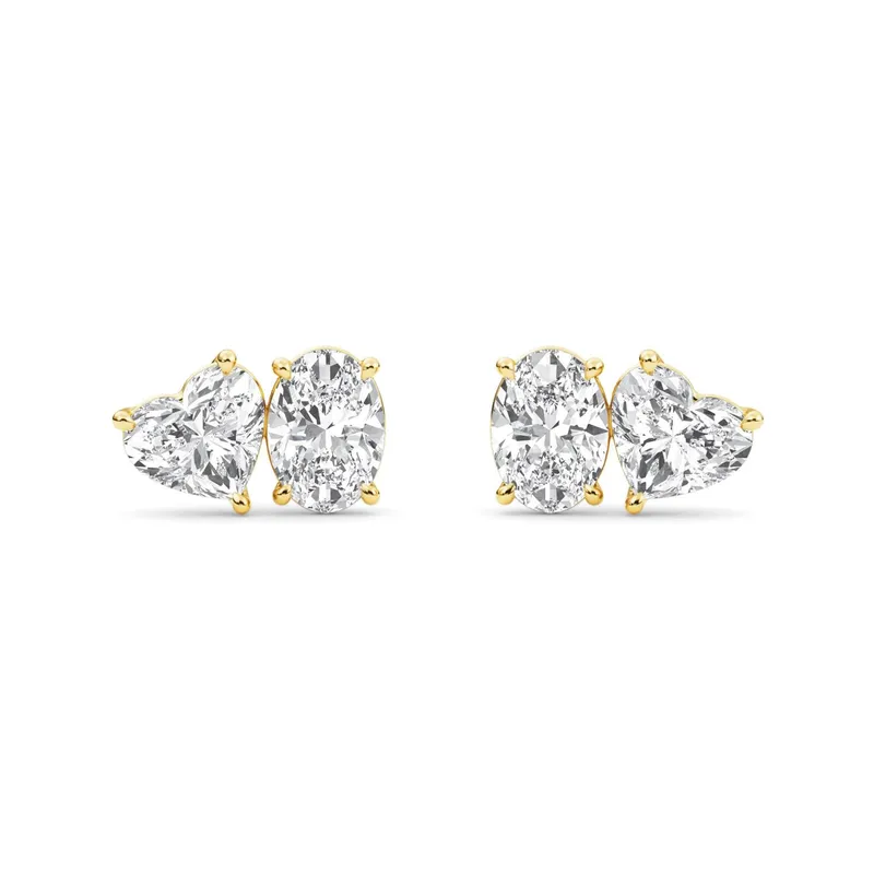 Adora Mixed-Cut Lab-Grown Diamond Earrings in 9kt yellow gold — view 1
