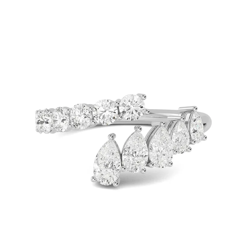 Serene Mixed-Cut Lab-Grown Diamond Ring in white gold — view 1