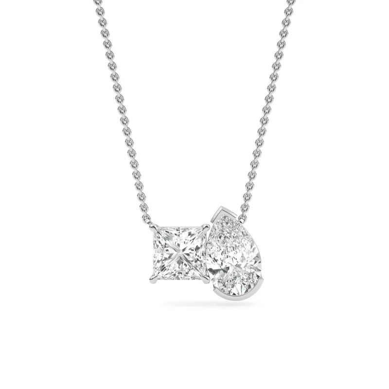 Together Mixed-Cut Lab-Grown Diamond Pendant in white gold — view 1