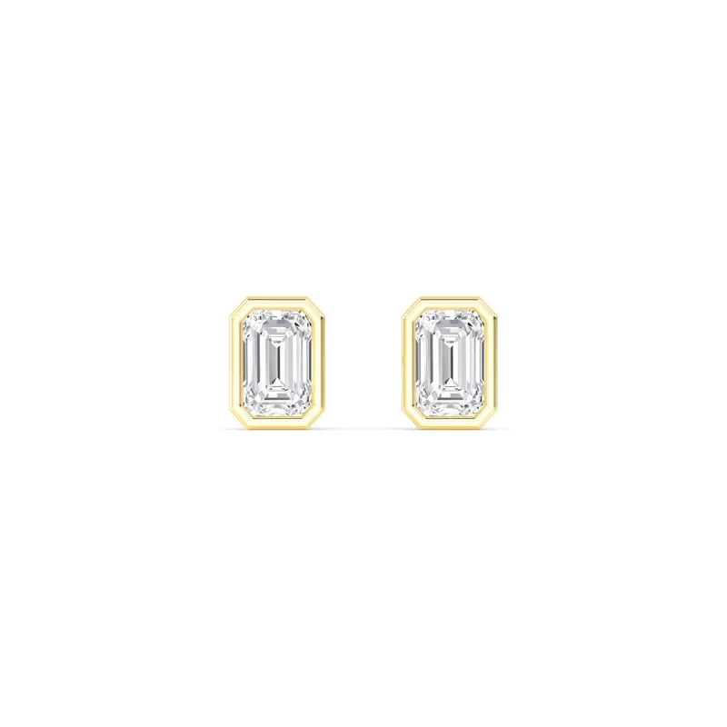 Icon Emerald Lab-Grown Diamond Earrings in yellow gold — view 1