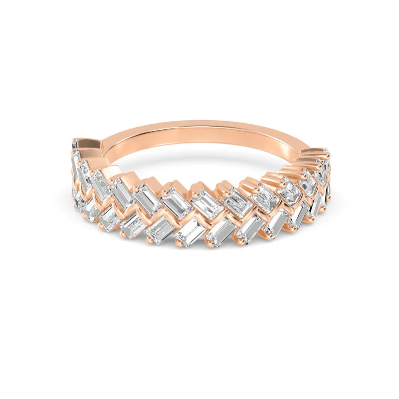 Celina Baguette Lab-Grown Diamond Ring in rose gold — view 1