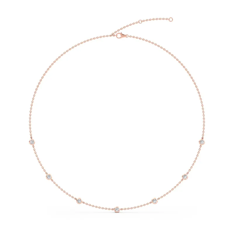Vera Round Lab-Grown Diamond Necklace in 18kt rose gold — view 1