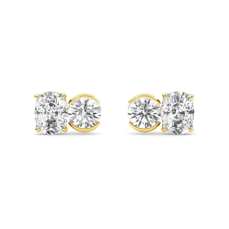 Carina Mixed-Cut Lab-Grown Diamond Earrings in 18kt yellow gold — view 1