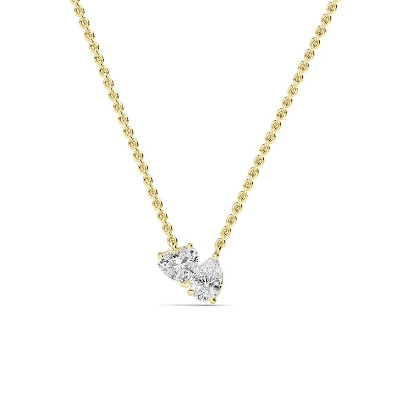 Beloved Mixed-Cut Lab-Grown Diamond Pendant in yellow gold — view 1