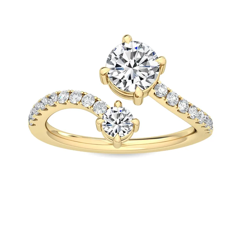 Estelle Round Lab-Grown Diamond Ring in yellow gold — view 1