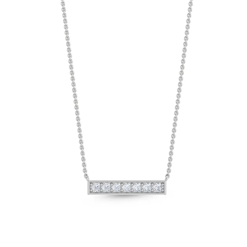 Lustre Round Lab-Grown Diamond Pendant in white gold — view 1