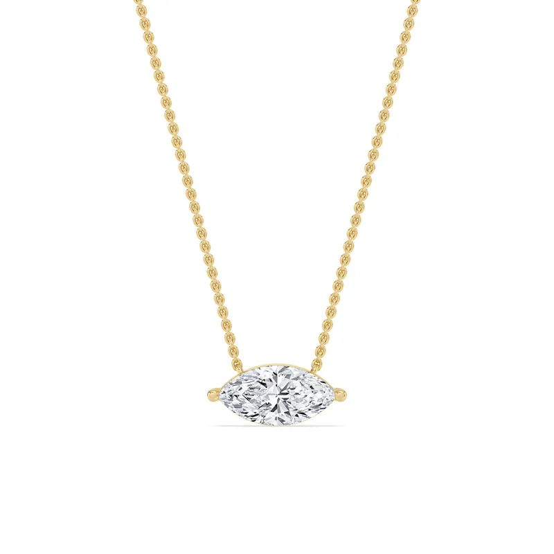 Arden Marquise Lab-Grown Diamond Pendant in yellow gold — view 1