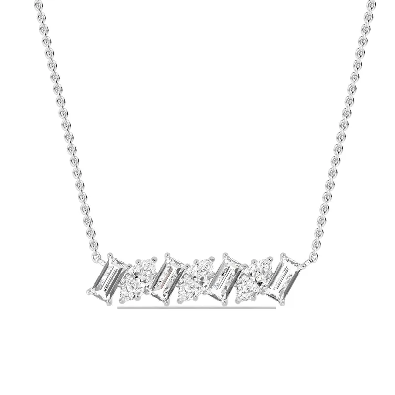 Rhythm Mixed-Cut Lab-Grown Diamond Pendant in white gold — view 1