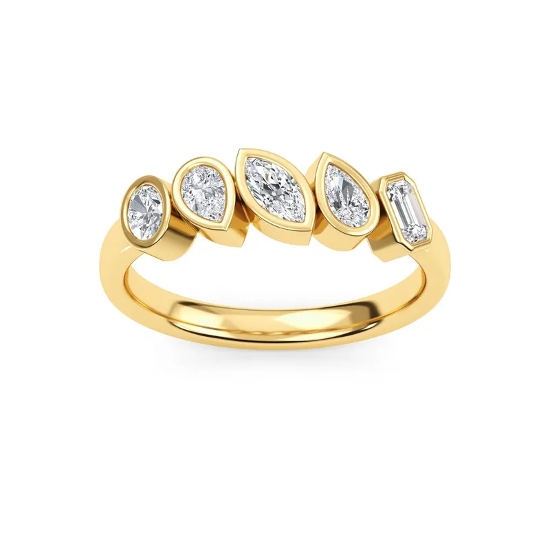 Fiore Mixed-Cut Lab-Grown Diamond Ring in yellow gold — view 1