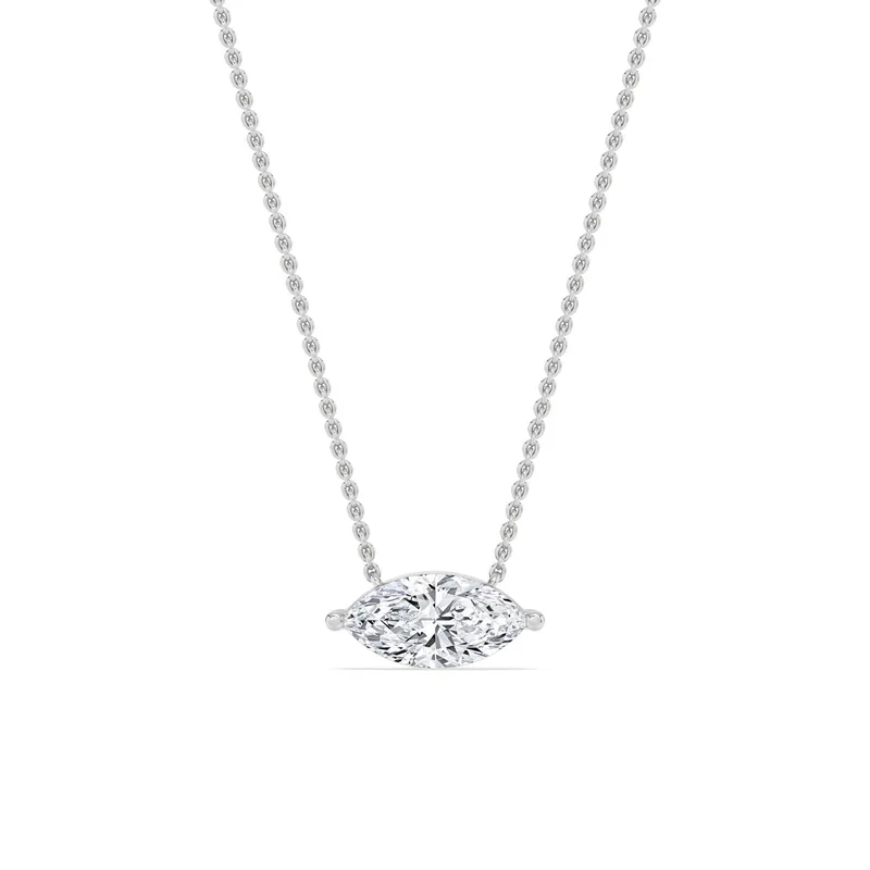 Arden Marquise Lab-Grown Diamond Pendant in white gold — view 1