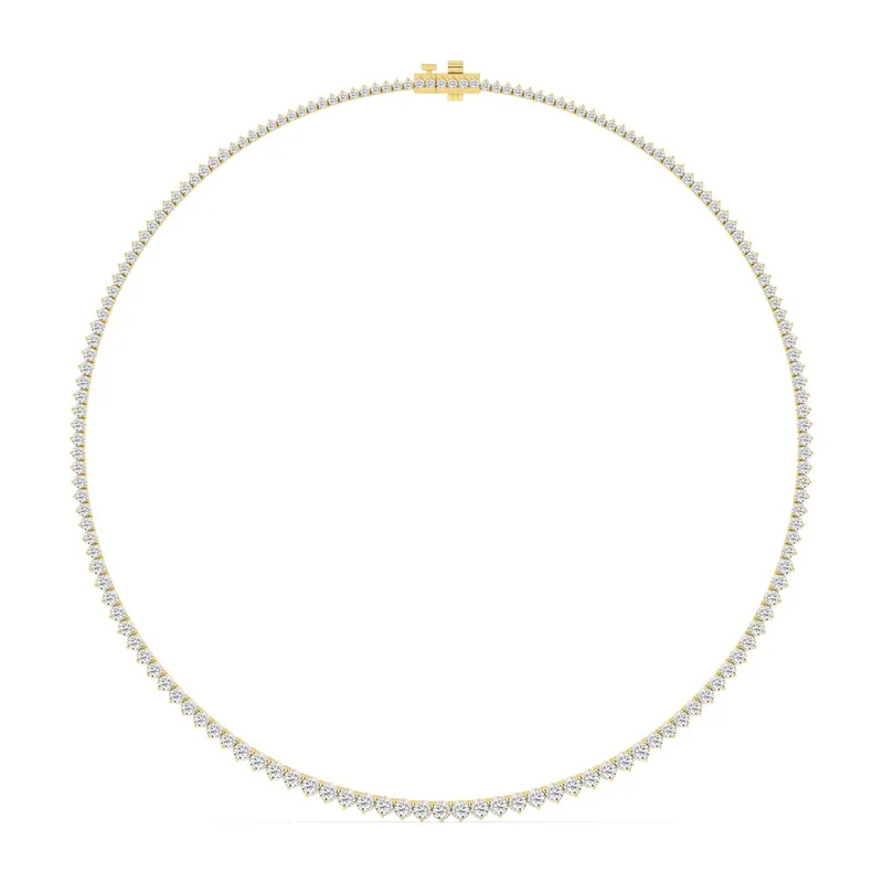 Alessia Round Lab-Grown Diamond Necklace in 18kt yellow gold — view 1