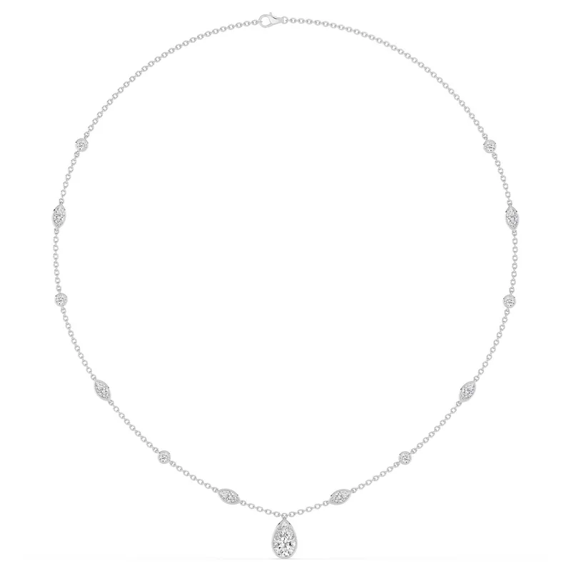 Paloma Pear Lab-Grown Diamond Necklace in 18kt white gold — view 1