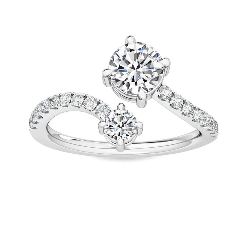 Estelle Round Lab-Grown Diamond Ring in white gold — view 1