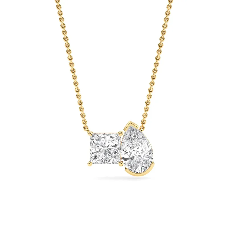Together Mixed-Cut Lab-Grown Diamond Pendant in yellow gold — view 1